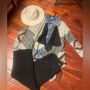 Aztec print cardigan